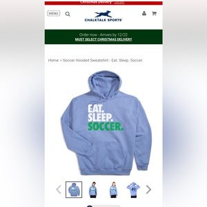 ChalkTalk: Eat Sleep, soccer, hooded sweatshirt